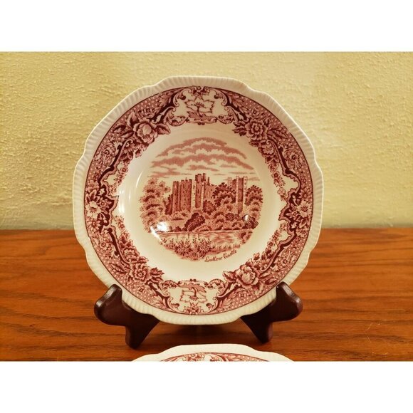 Bread and Butter Plates Pink Royal Swan Historic Vintage England Set 3 - Picture 4 of 7